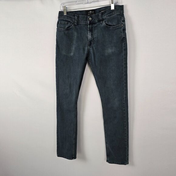 7 For All Mankind Jeans Men's 31 x 32 Blue Ronnie Luxe Performance Dk Wash Fade - Picture 14 of 16